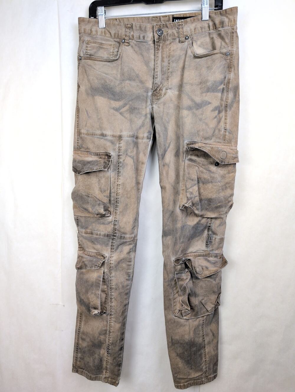 Smoke Rise sand wash 3D cargo pants Size 32x32 Streetwear Y2K Grunge Utility